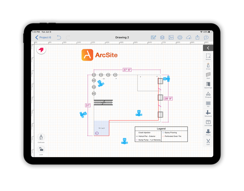 001-ArcSite-in-use-with-the-tools-displayed-on-a-detailed-drawing-that-a-sales-guy-would-usually-draw-1024x803